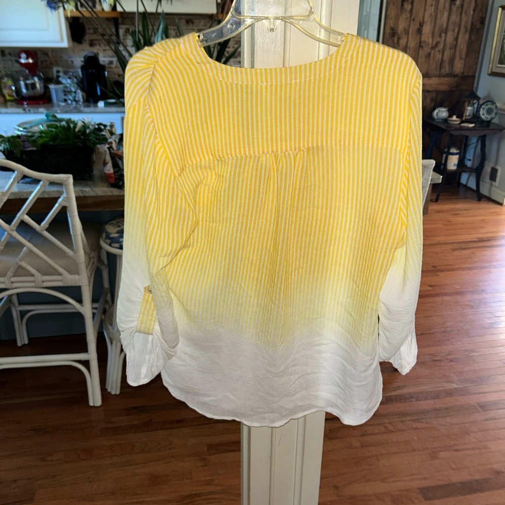 Frye Yellow Ombre Button-Down Blouse - image 3